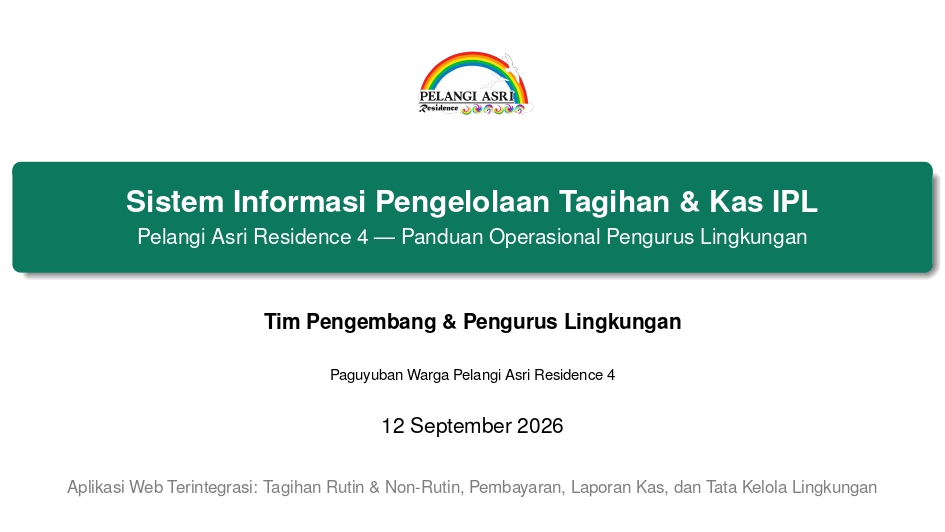 Pengembangan Web Portal Pelangi Asri Residence 4